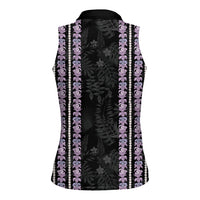 Hawaii Queen Liliuokalani Women Sleeveless Polo Shirt Hawaiian Lei Pua Kalaunu