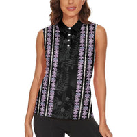 Hawaii Queen Liliuokalani Women Sleeveless Polo Shirt Hawaiian Lei Pua Kalaunu