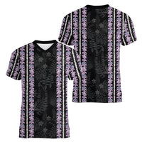 Hawaii Queen Liliuokalani Women V-Neck T-Shirt Hawaiian Lei Pua Kalaunu
