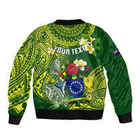 Personalized Cook Islands Bomber Jacket Coat Of Arms Plumeria Polynesian Turtle LT05 - Polynesian Pride