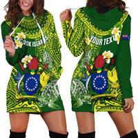 Personalized Cook Islands Hoodie Dress Coat Of Arms Plumeria Polynesian Turtle LT05 - Polynesian Pride