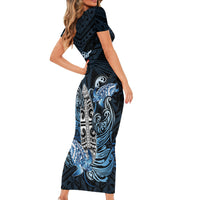 Personalised Polynesia Go Surfing Short Sleeve Bodycon Dress The Pacific Wave Of Water LT05 - Polynesian Pride