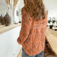 Personalised Lapita Culture Women Casual Shirt Iconic Double Face Pattern LT05 - Polynesian Pride
