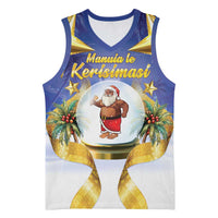 Samoa Christmas Basketball Jersey Snow Globe With Samoan Santa - Polynesian Pride