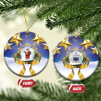 Samoa Christmas Ceramic Ornament Snow Globe With Samoan Santa - Polynesian Pride