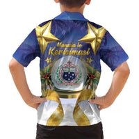 Samoa Christmas Family Matching Off Shoulder Short Dress and Hawaiian Shirt Snow Globe With Samoan Santa - Polynesian Pride