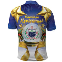 Samoa Christmas Polo Shirt Snow Globe With Samoan Santa - Polynesian Pride