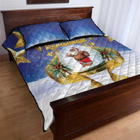 Samoa Christmas Quilt Bed Set Snow Globe With Samoan Santa - Polynesian Pride