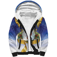 Samoa Christmas Sherpa Hoodie Snow Globe With Samoan Santa LT05 Unisex Navy - Polynesian Pride