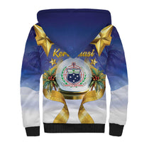Samoa Christmas Sherpa Hoodie Snow Globe With Samoan Santa LT05 - Polynesian Pride