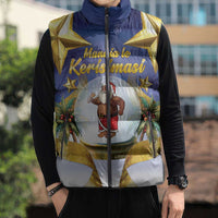 Samoa Christmas Sleeveless Puffer Jacket Snow Globe With Samoan Santa - Polynesian Pride