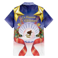 American Samoa Christmas Family Matching Off The Shoulder Long Sleeve Dress and Hawaiian Shirt Seashell Santa Beach Vibes - Polynesian Pride
