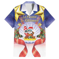 American Samoa Christmas Family Matching Short Sleeve Bodycon Dress and Hawaiian Shirt Seashell Santa Beach Vibes - Polynesian Pride