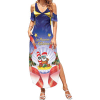 American Samoa Christmas Family Matching Summer Maxi Dress and Hawaiian Shirt Seashell Santa Beach Vibes - Polynesian Pride