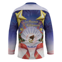 American Samoa Christmas Hockey Jersey Seashell Santa Beach Vibes LT05 - Polynesian Pride