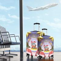 American Samoa Christmas Luggage Cover Seashell Santa Beach Vibes - Polynesian Pride