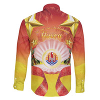 French Polynesia Christmas Family Matching Long Sleeve Bodycon Dress and Hawaiian Shirt Seashell Santa Beach Vibes - Polynesian Pride