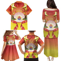 French Polynesia Christmas Family Matching Puletasi and Hawaiian Shirt Seashell Santa Beach Vibes - Polynesian Pride