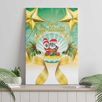 Cook Islands Christmas Canvas Wall Art Seashell Santa Beach Vibes - Polynesian Pride