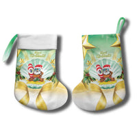 Cook Islands Christmas Stocking Seashell Santa Beach Vibes - Polynesian Pride