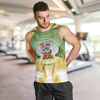 Cook Islands Christmas Men Tank Top Seashell Santa Beach Vibes - Polynesian Pride
