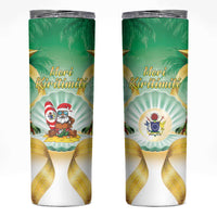 Cook Islands Christmas Skinny Tumbler Seashell Santa Beach Vibes - Polynesian Pride