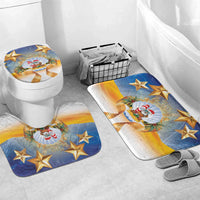 Marshall Islands Christmas Bathroom Set Seashell Santa Beach Vibes - Polynesian Pride