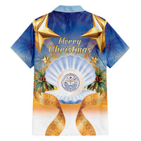 Marshall Islands Christmas Family Matching Off Shoulder Maxi Dress and Hawaiian Shirt Seashell Santa Beach Vibes - Polynesian Pride