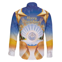 Marshall Islands Christmas Family Matching Off Shoulder Short Dress and Hawaiian Shirt Seashell Santa Beach Vibes - Polynesian Pride