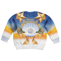 Marshall Islands Christmas Kid Ugly Christmas Sweater Seashell Santa Beach Vibes - Polynesian Pride