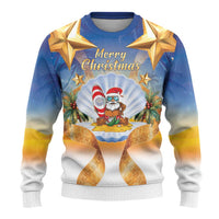 Marshall Islands Christmas Ugly Christmas Sweater Seashell Santa Beach Vibes - Polynesian Pride