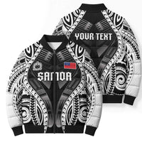 Personalised Remember Samoa Black Saturday Bomber Puffer Jacket Samoa Mo Samoa - Polynesian Pride