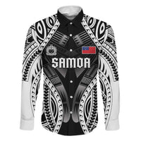 Personalised Remember Samoa Black Saturday Family Matching Puletasi and Hawaiian Shirt Samoa Mo Samoa LT05 Dad's Shirt - Long Sleeve Black - Polynesian Pride
