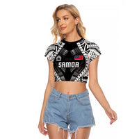 Personalised Remember Samoa Black Saturday Raglan Cropped T Shirt Samoa Mo Samoa - Polynesian Pride