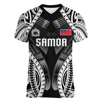 Personalised Remember Samoa Black Saturday Women V-Neck T-Shirt Samoa Mo Samoa LT05 Female Black - Polynesian Pride