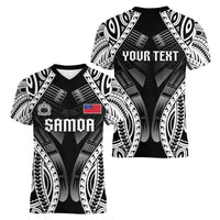 Personalised Remember Samoa Black Saturday Women V-Neck T-Shirt Samoa Mo Samoa LT05 - Polynesian Pride