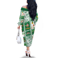 Norfolk Island Christmas Family Matching Off The Shoulder Long Sleeve Dress and Hawaiian Shirt Festive Beach Vibes - Polynesian Pride