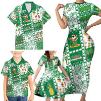 Norfolk Island Christmas Family Matching Short Sleeve Bodycon Dress and Hawaiian Shirt Festive Beach Vibes LT05 - Polynesian Pride