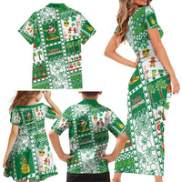 Norfolk Island Christmas Family Matching Short Sleeve Bodycon Dress and Hawaiian Shirt Festive Beach Vibes LT05 - Polynesian Pride
