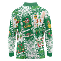 Norfolk Island Christmas Long Sleeve Polo Shirt Festive Beach Vibes - Polynesian Pride