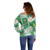 Norfolk Island Christmas Off Shoulder Sweater Festive Beach Vibes - Polynesian Pride