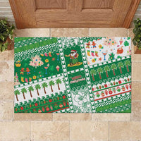 Norfolk Island Christmas Rubber Doormat Festive Beach Vibes - Polynesian Pride