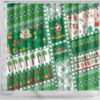 Norfolk Island Christmas Shower Curtain Festive Beach Vibes - Polynesian Pride