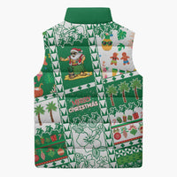 Norfolk Island Christmas Sleeveless Puffer Jacket Festive Beach Vibes - Polynesian Pride