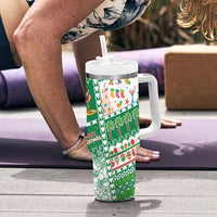 Norfolk Island Christmas Tumbler With Handle Festive Beach Vibes - Polynesian Pride