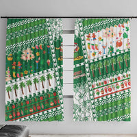 Norfolk Island Christmas Window Curtain Festive Beach Vibes - Polynesian Pride