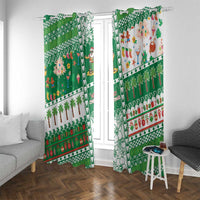 Norfolk Island Christmas Window Curtain Festive Beach Vibes - Polynesian Pride