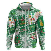 Norfolk Island Christmas Zip Hoodie Festive Beach Vibes - Polynesian Pride