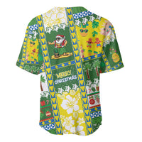 Pitcairn Islands Christmas Baseball Jersey Festive Beach Vibes - Polynesian Pride