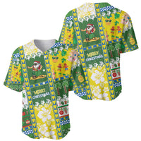 Pitcairn Islands Christmas Baseball Jersey Festive Beach Vibes - Polynesian Pride
